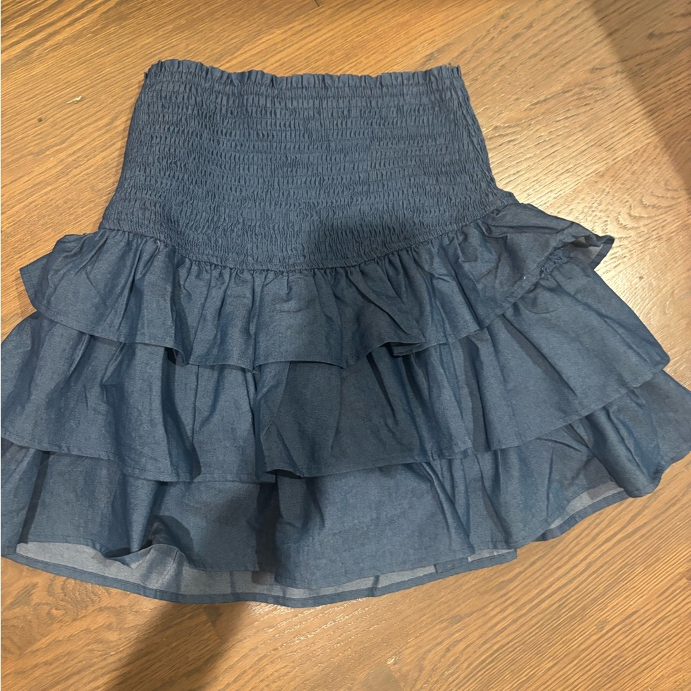 Mixology Clotjig Elegant Navy Ruffled Mini Skirt